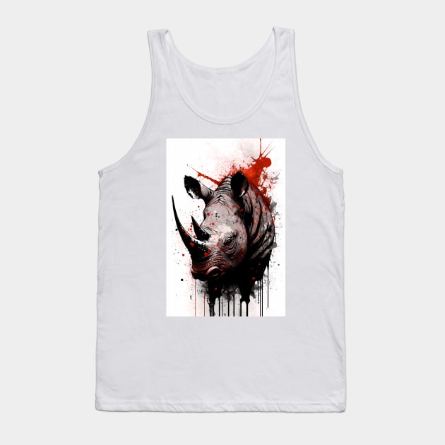 Rhino Ink Painting Tank Top by TortillaChief